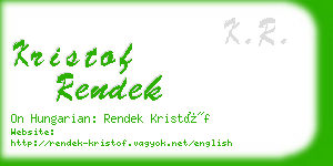 kristof rendek business card